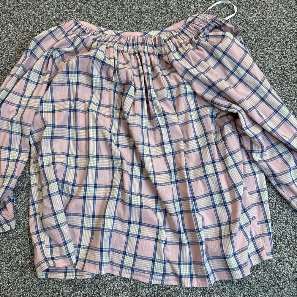 GAP Pink and Blue Plaid Button Down Shirt - Picture 10 of 10
